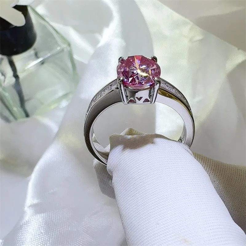 SACE GEMS GRA Certified 3CT Moissanite Ring VVS1 Lab Diamond Solitaire Ring for Women Engagement Promise Wedding Band Jewelry - Image 5