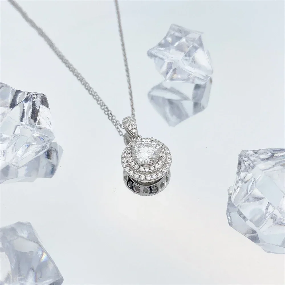 New 6.5MM D Color Moissanite Necklace Pendant For Women GRA Certified S925 Silver Lab Diamond Neck Chain Party Fine Jewelry - Image 3