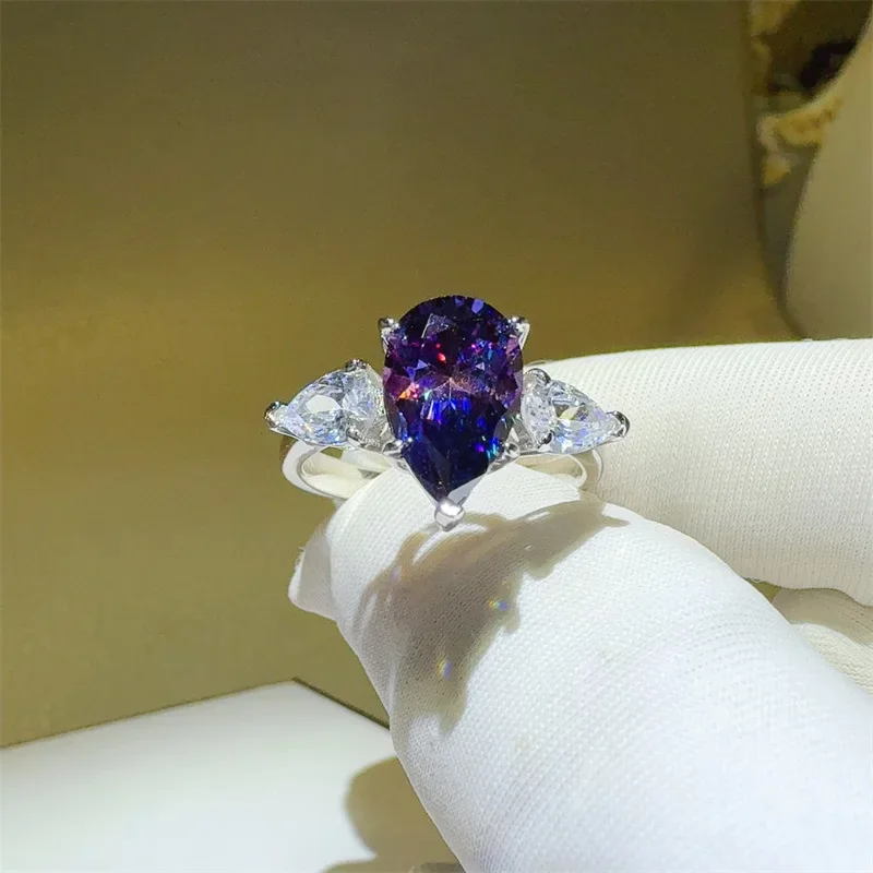 SACE GEMS GRA Certified 1-3CT Moissanite Ring VVS1 Lab Diamond Solitaire Ring for Women Engagement Promise Wedding Band Jewelry - Image 2