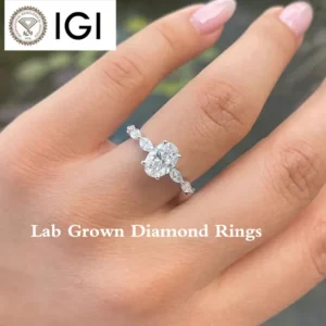 3CT Main Stone Oval Cut DEF VS CVD HPHT Lab Grown Diamond Side Stones Marquise Cut Platinum 950 Engagement Ring IGI Certified