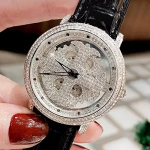 Fashion Women Pin Buckle Automatic Mechanical Watch Transparent Waterproof High Quality Diamonds Office Ladies Luxury Wristwatch