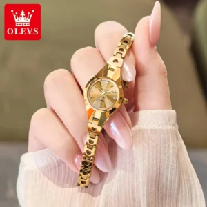 OLEVS 7082 Waterproof Watch For Women Stainless Steel Strap Korean Style Analog Watches Quartz Wristwatch Luxury Women Gift