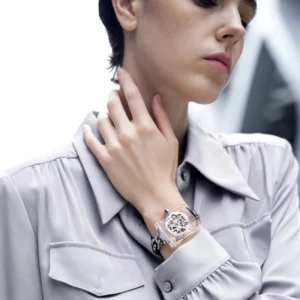 CIGA Design R Series Crystal Love Ladies Watches Luxury Automatic Watch Women Transparent Skeleton Mechanical Watch 3 Straps