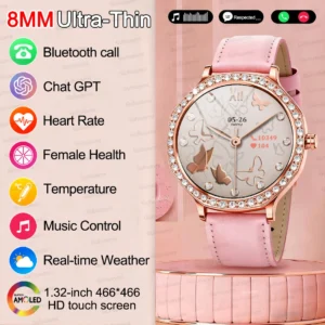 2026 New Ultra Thin Smart Watch Women 466*466 AMOLED Always On Display Sport Track Heart Rate Waterproof Call Smartwatch Ladies