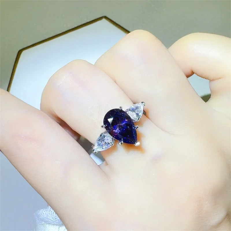 SACE GEMS GRA Certified 1-3CT Moissanite Ring VVS1 Lab Diamond Solitaire Ring for Women Engagement Promise Wedding Band Jewelry - Image 5