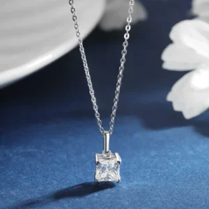 6*6MM 1.2CT D Color VVS1 Moissanite Necklace Pendant For Women GRA Certified S925 Silver Lab Dimond Gem Neck Chain Jewelry