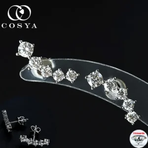 COSYA 1.16cttw Moissanite Stud Earrings for Women S925 Sterling Silver Sparkling Lab Diamond Earrings Fine Jewelry Certified