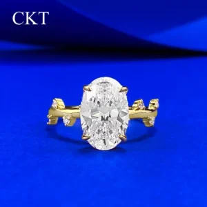 GRA Certified 8*12mm Moissanite Ring S925 Silver D Color VVS Oval Cut Lab Diamond For Women Promise Wedding Band Fine Jewelry