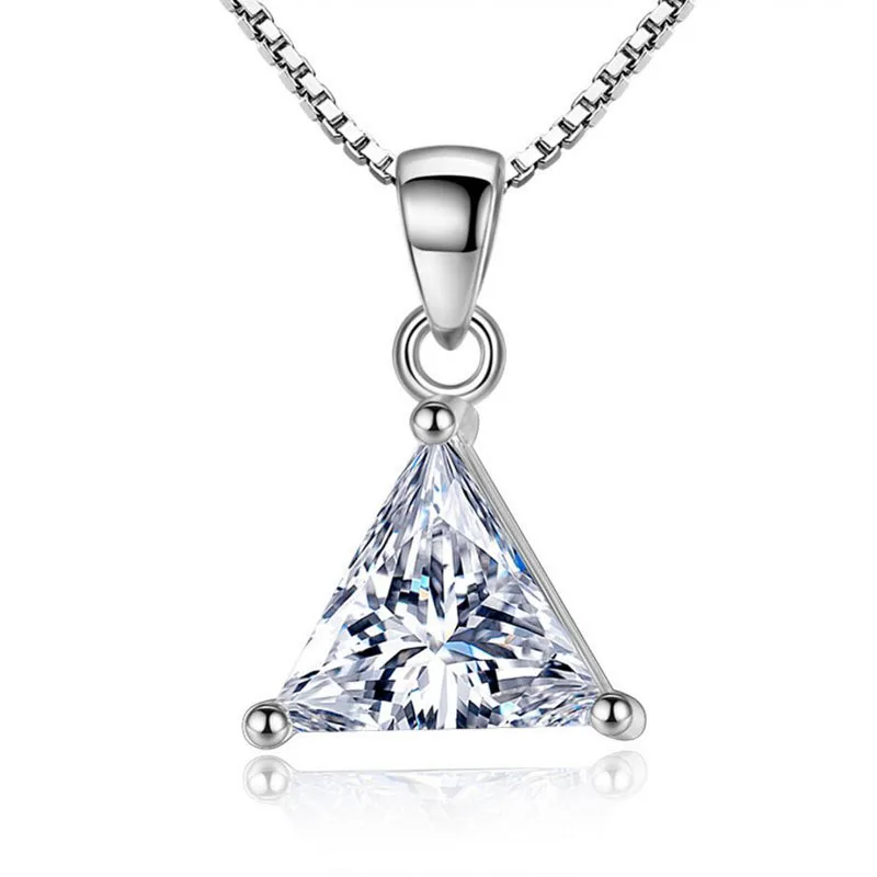 Princess Cut Moissanite Necklace 2CT Certified Lab Created Diamond Pendant Solid S925 Silver Wedding Jewelry