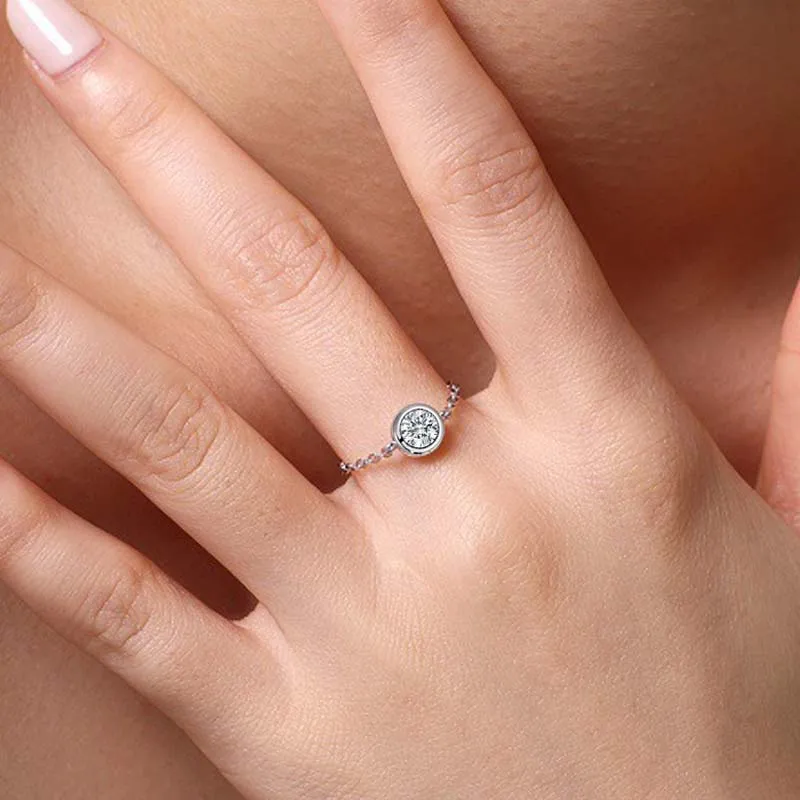 GRA Certified Moissanite Bubble Ring 925 Sterling Silver Chain Band for Women Men Fashion 5mm Lab Diamond Finger Rings Jewellery - Image 5