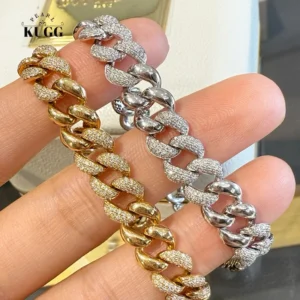 KUGG 100% 18K White/Yellow Gold Bracelet Luxury Design 2.40carat Real Natural Diamond Bracelet for Women High Party Jewelry