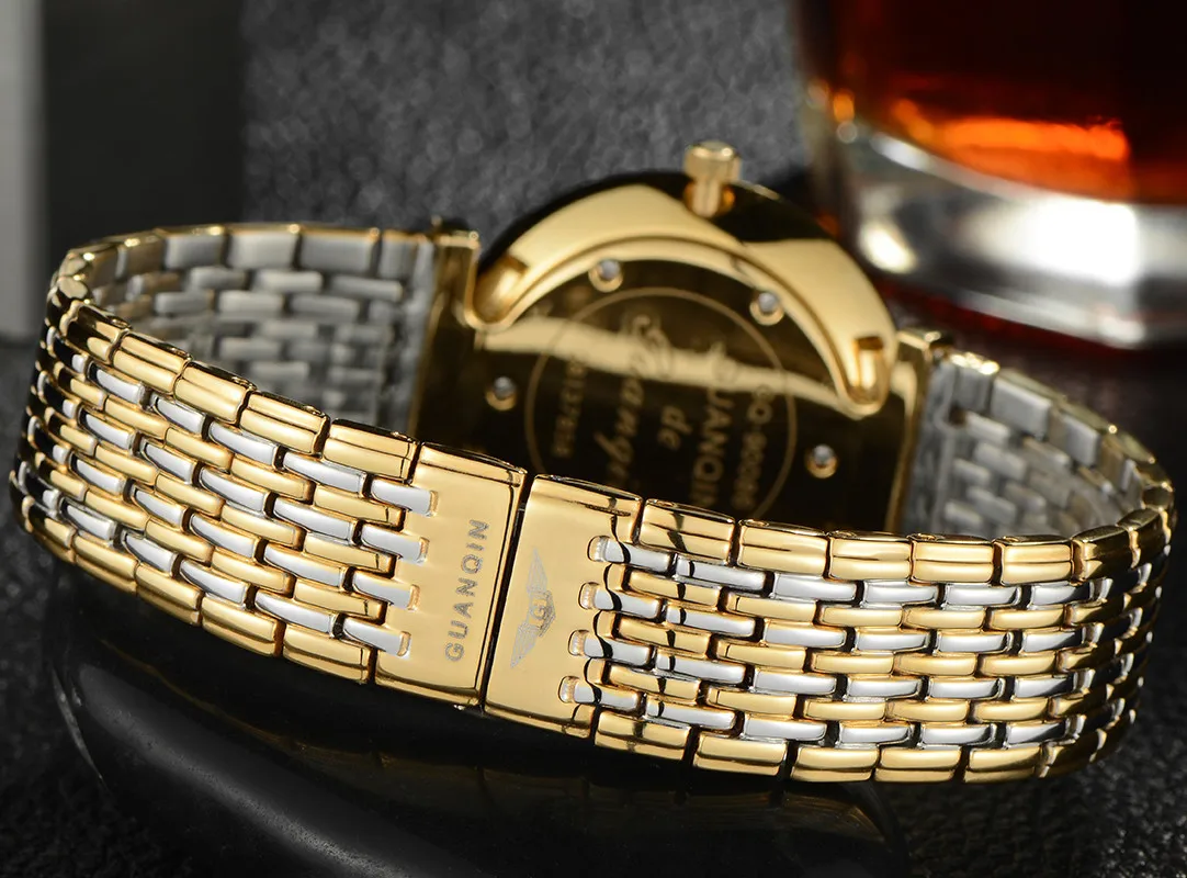 Couple Wrist Watches GUANQIN Fashion Stainless Steel Quartz Wristwatch for Men and Women Luxury Matching Timepieces for Lovers - Image 5