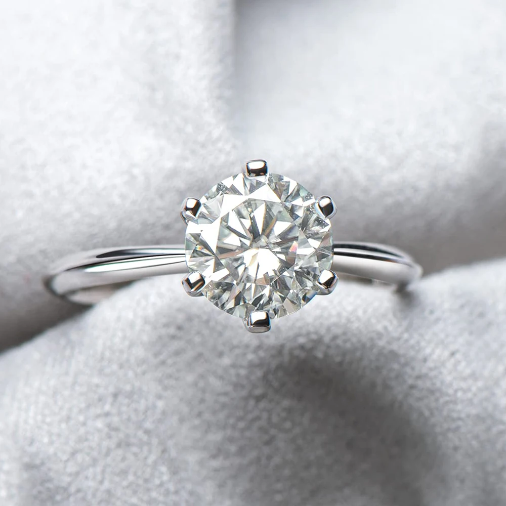 10CT 14mm Moissanite Engagement Ring With GRA Certified Classic Lab Diamond Promise Band 925 Sterling Silver Jewelry for Women - Image 3