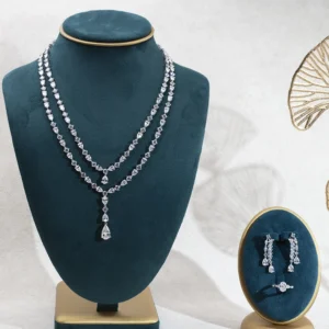 Messi Jewelry Customize Lab Diamond 18K Gold Jewelry Set Tennis Bracelet Earrings Set MSN-853