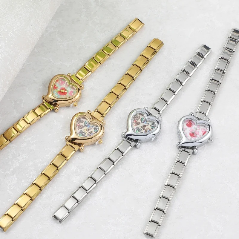 Fashion Women Cherry Strawberry Watch Heart Dial Stainless Steel Fit 9mm Bracelet For Party Friend Wife Birthday Jewelry Gift - Image 4