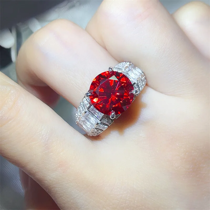 SACE GEMS GRA Certified 5CT Moissanite Ring VVS1 Lab Diamond Solitaire Ring for Women Engagement Promise Wedding Band Jewelry - Image 2