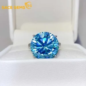 SACE GEMS GRA Certified 1-10CT Moissanite Ring VVS1 Lab Diamond Solitaire Ring for Women Engagement Promise Wedding Band Jewelry