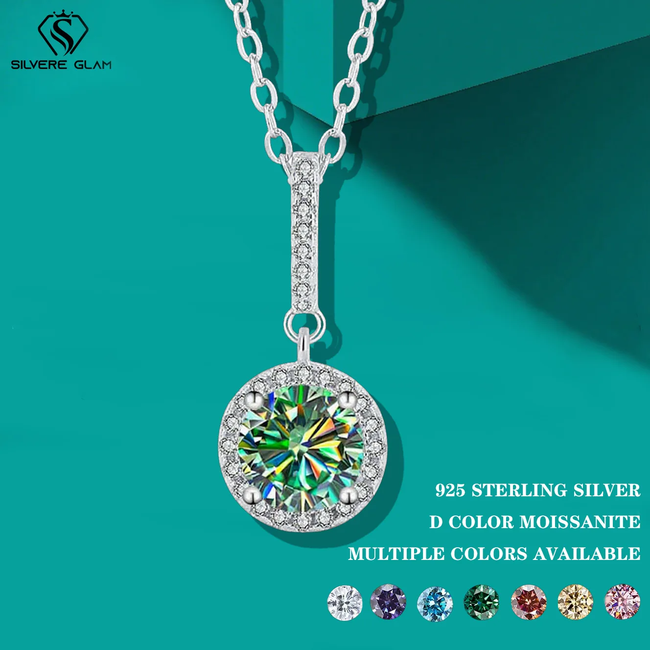 TY D VVS1 Moissanite Pandent Necklace GRA Certified 0.5-2ct Lab Diamond s925 St…