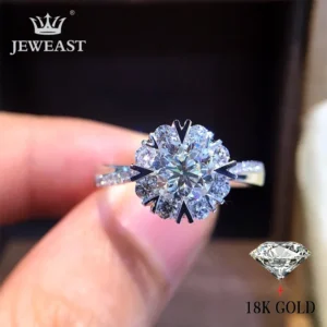 Natural Diamond 18K Gold Pure Gold Ring Beautiful Gemstone Ring Good Upscale Trendy Classic Party Fine Jewelry Hot Sell New 2025