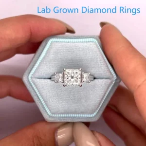 1.5CT Main Stone CVD HPHT Princess Cut Wedding Ring IGI Certified DEF VS-VVS Lab Grown Diamond 950 Platinum Ring For Lady