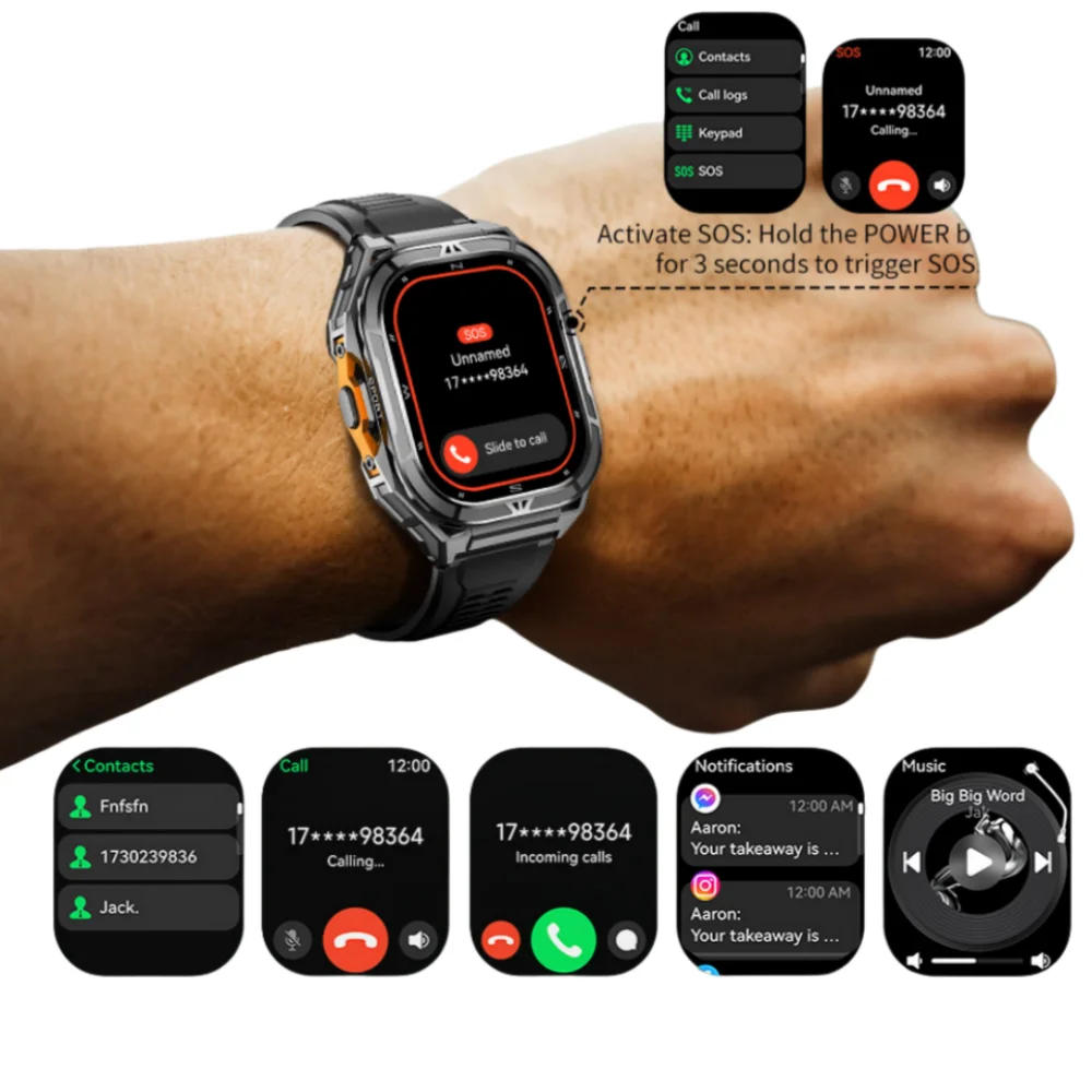 Leadoys-X5 GPS Smartwatch for Men 5ATM Blood Pressure Heart Rate Monitor Outdoor Running Swimming Sports Wrist Watch 2026 - Image 4