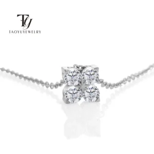 TY D VVS1 Moissanite Pandent Necklace GRA Certified 0.4ct Lab Diamond S925 Sterling Silver Dainty Necklaces For Women Minimalist
