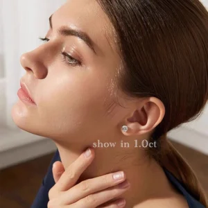 IGI Certified 1Carat Round Diamond Stud Earrings, VS1 Clarity D Color, 14K White Gold Lab Grown Diamond fashion Earings