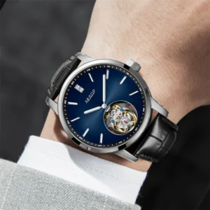 AESOP 7090G Real Tourbillon Mechanical Skeleton Men Wrist Watch Star Style Man Waterproof Luxury Luminous Sapphire Wristwatch