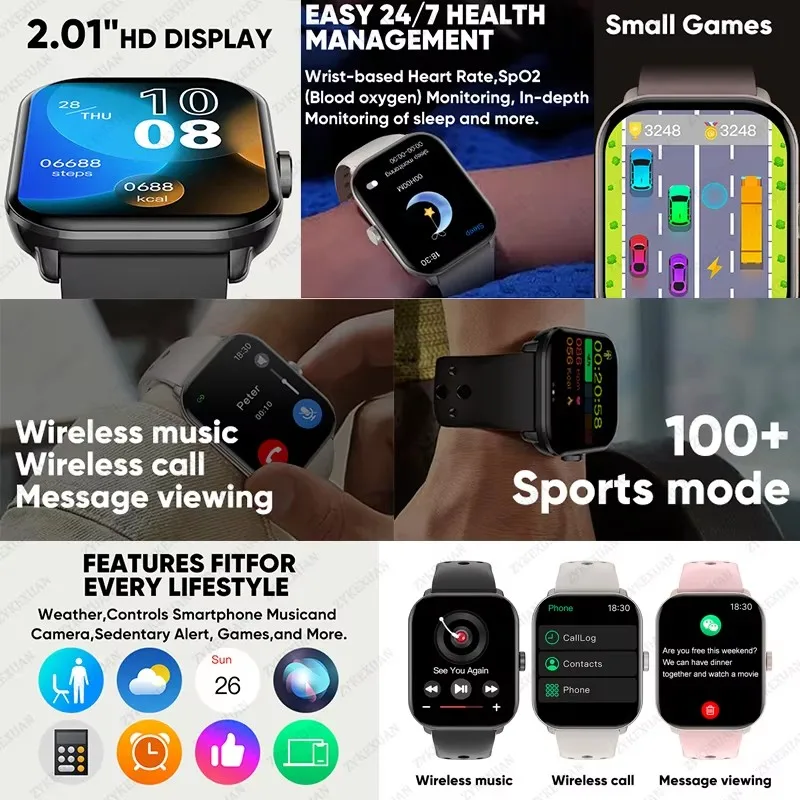 2026 New BOXUXING Watch 5 Men Women HD AMOLED Display Screen Heart Rate Bluetooth Call GPS Track Waterproof Sports Smart Watch - Image 2