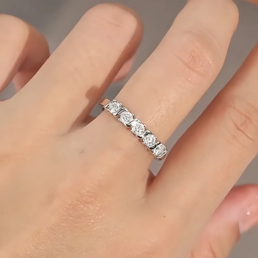 NKHOG 3mm Certified Moissanite Rings 925 Sterling Silver Wedding Engagement Band For Women Lab Diamond Gift No Fade Fine Jewelry - Image 4