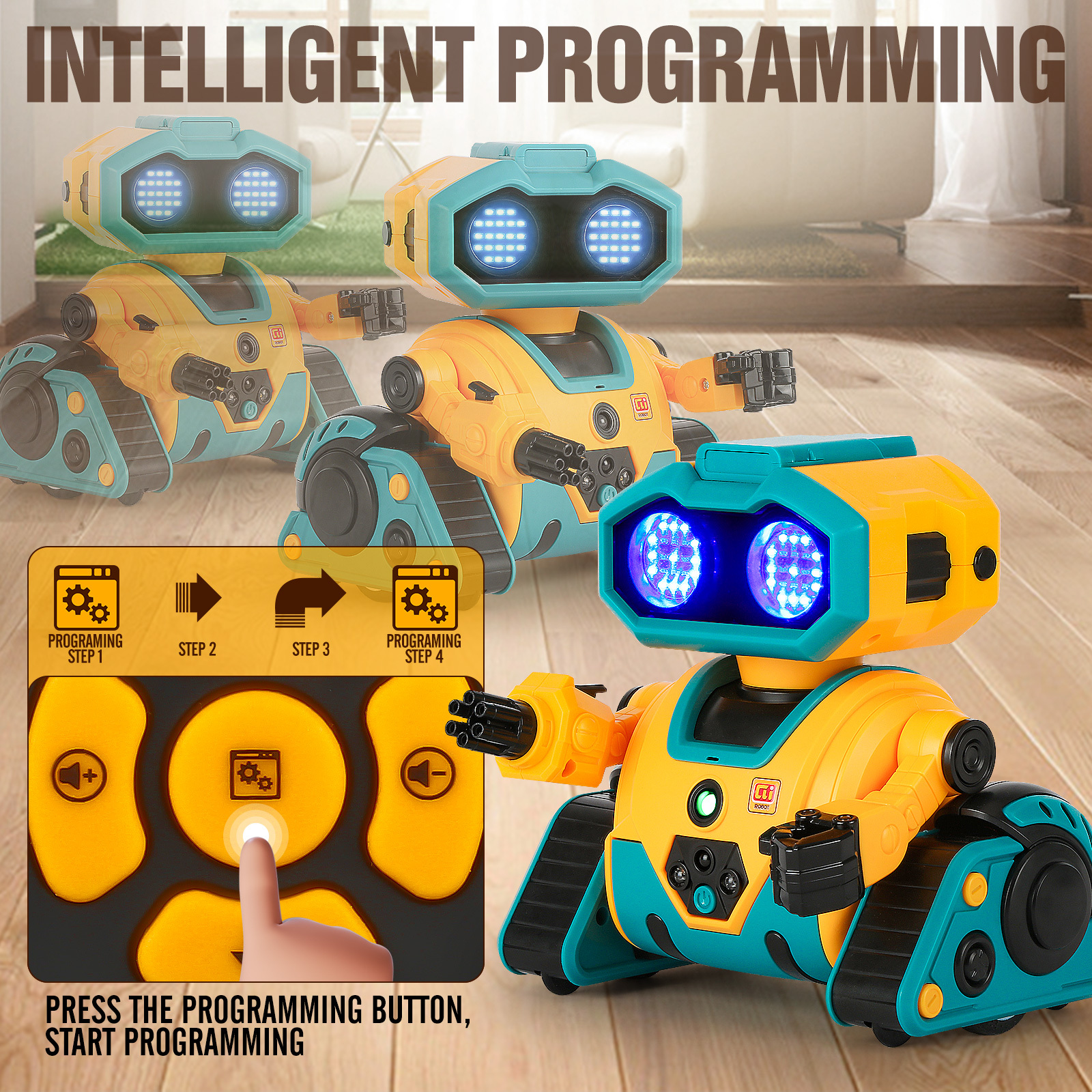 RC Robot for Kids with Facial Expression AI Interactive Intelligent Remote Control Smart Robo with Magic Voice Record LED eyes Gesture Induction Programming Touch Induction Robot Gift for Kids - Image 11