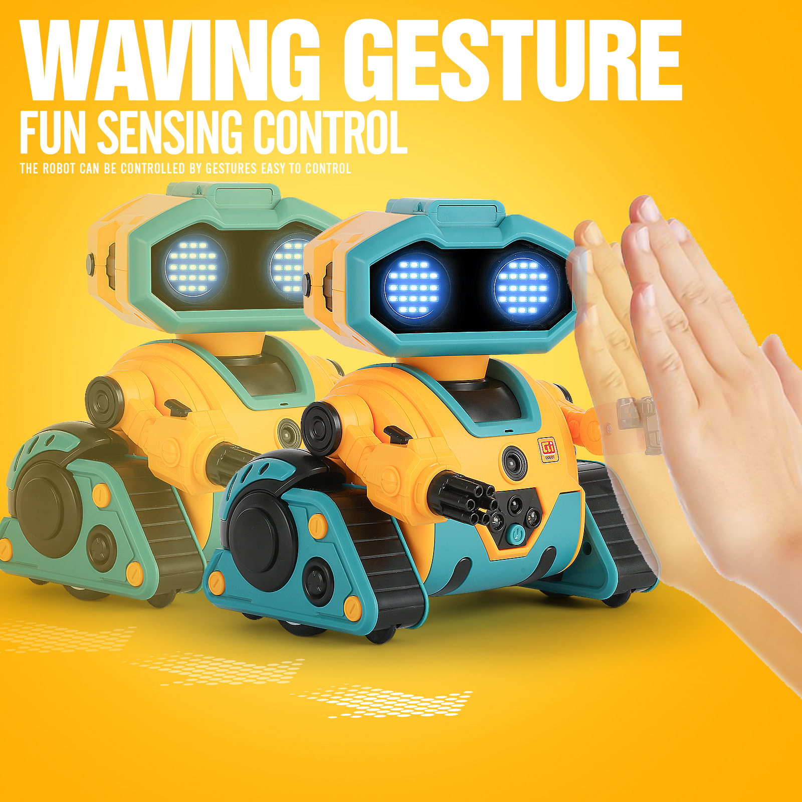 RC Robot for Kids with Facial Expression AI Interactive Intelligent Remote Control Smart Robo with Magic Voice Record LED eyes Gesture Induction Programming Touch Induction Robot Gift for Kids - Image 8