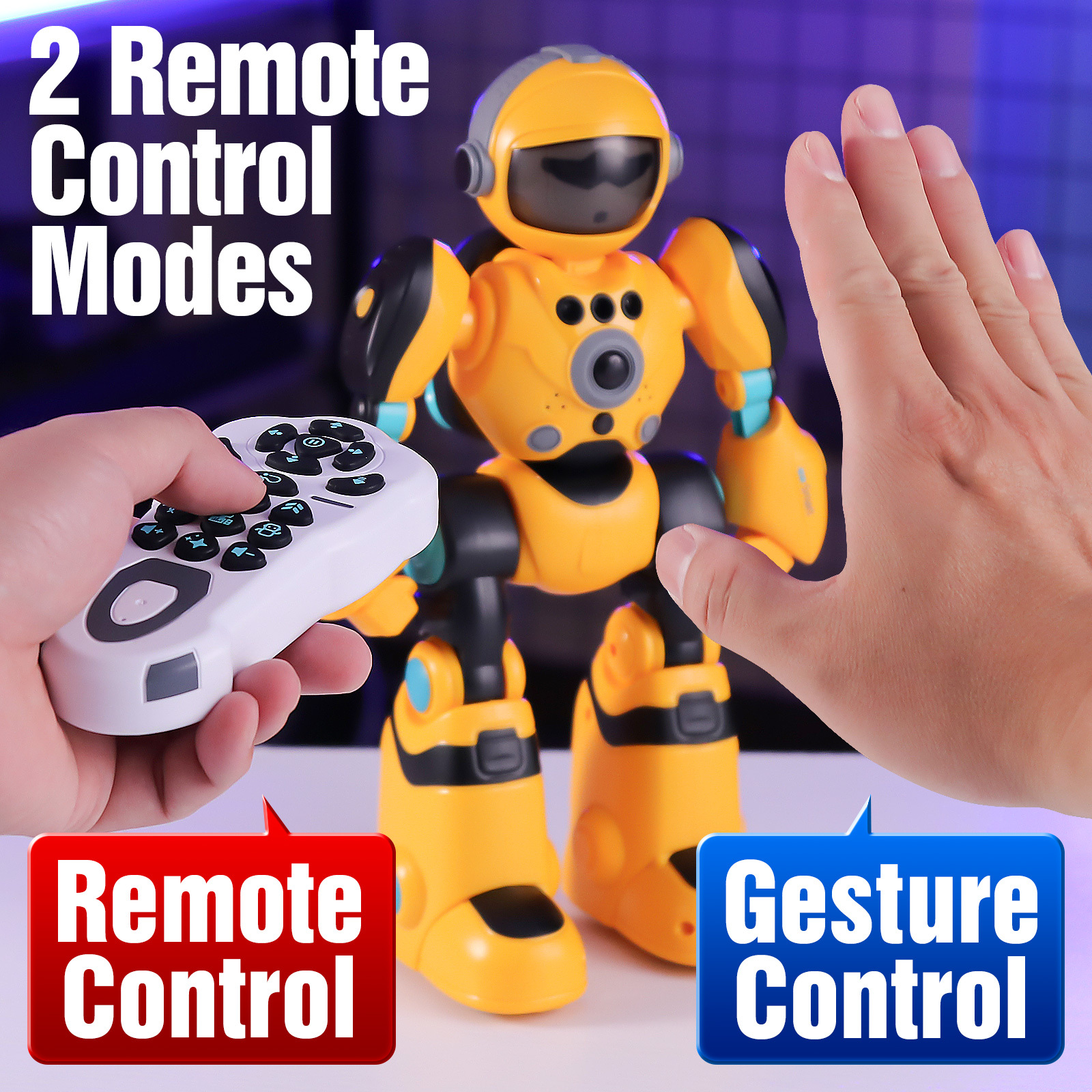 RC Robot for Kids with Facial Expression AI Interactive Intelligent Remote Control Smart Robo with Magic Voice Record LED eyes Gesture Induction Programming Touch Induction Robot Gift for Kids - Image 5