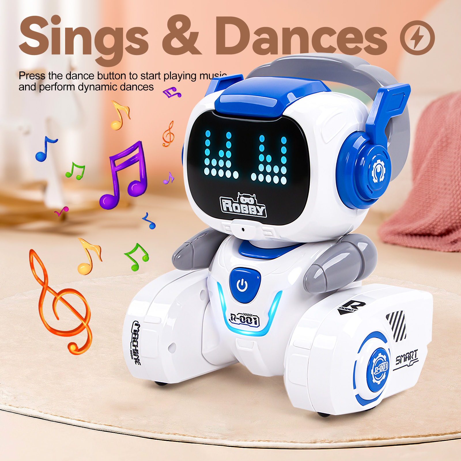 RC Robot for Kids with Facial Expression AI Interactive Intelligent Remote Control Smart Robo with Magic Voice Record LED eyes Gesture Induction Programming Touch Induction Robot Gift for Kids - Image 22