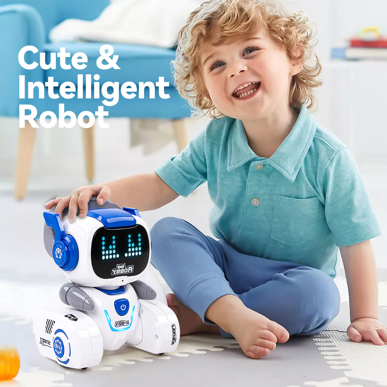 RC Robot for Kids with Facial Expression AI Interactive Intelligent Remote Control Smart Robo with Magic Voice Record LED eyes Gesture Induction Programming Touch Induction Robot Gift for Kids - Image 23