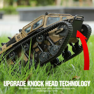 RC Tracked Tank With Full-Proportional Remote Control Car Powerful Offroad For All Terrains With Led Lights And Alloy Door Open Model Military War Car Vehicle Gift For Kids With 2 Batteries