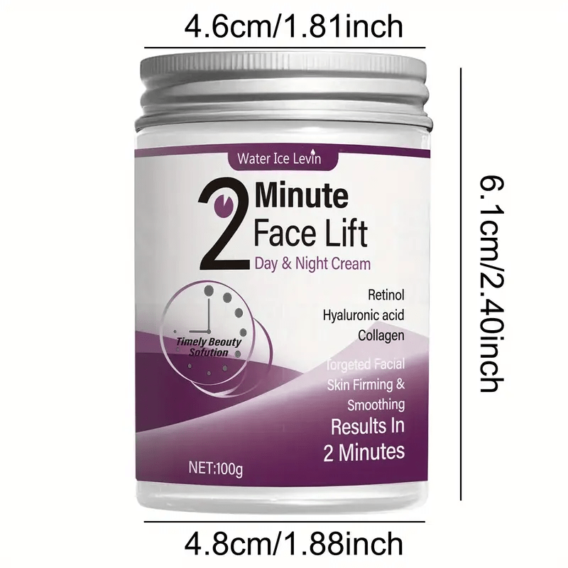 2-Minute Face Lift Day & Night Cream - Collagen Lift & Tight Face Cream with Retinol, Collagen, Turmeric, Hyaluronic Acid & Vitamin CE - Moisturizing & Smoothing for All Skin Types - Alcohol-Free, 24-Hour Hydration, Face Lotion for Women And Men - Image 5