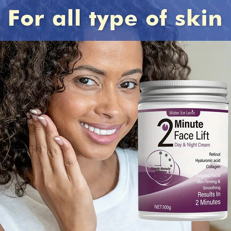 2-Minute Face Lift Day & Night Cream - Collagen Lift & Tight Face Cream with Retinol, Collagen, Turmeric, Hyaluronic Acid & Vitamin CE - Moisturizing & Smoothing for All Skin Types - Alcohol-Free, 24-Hour Hydration, Face Lotion for Women And Men - Image 6