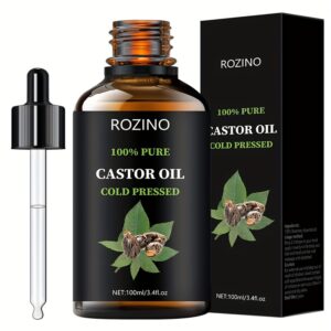 Castor Oil Essential Oil: Suitable for Massage, Skin Care, Showering, Facial, Body, Nail, Hair, And Eyelash Care.