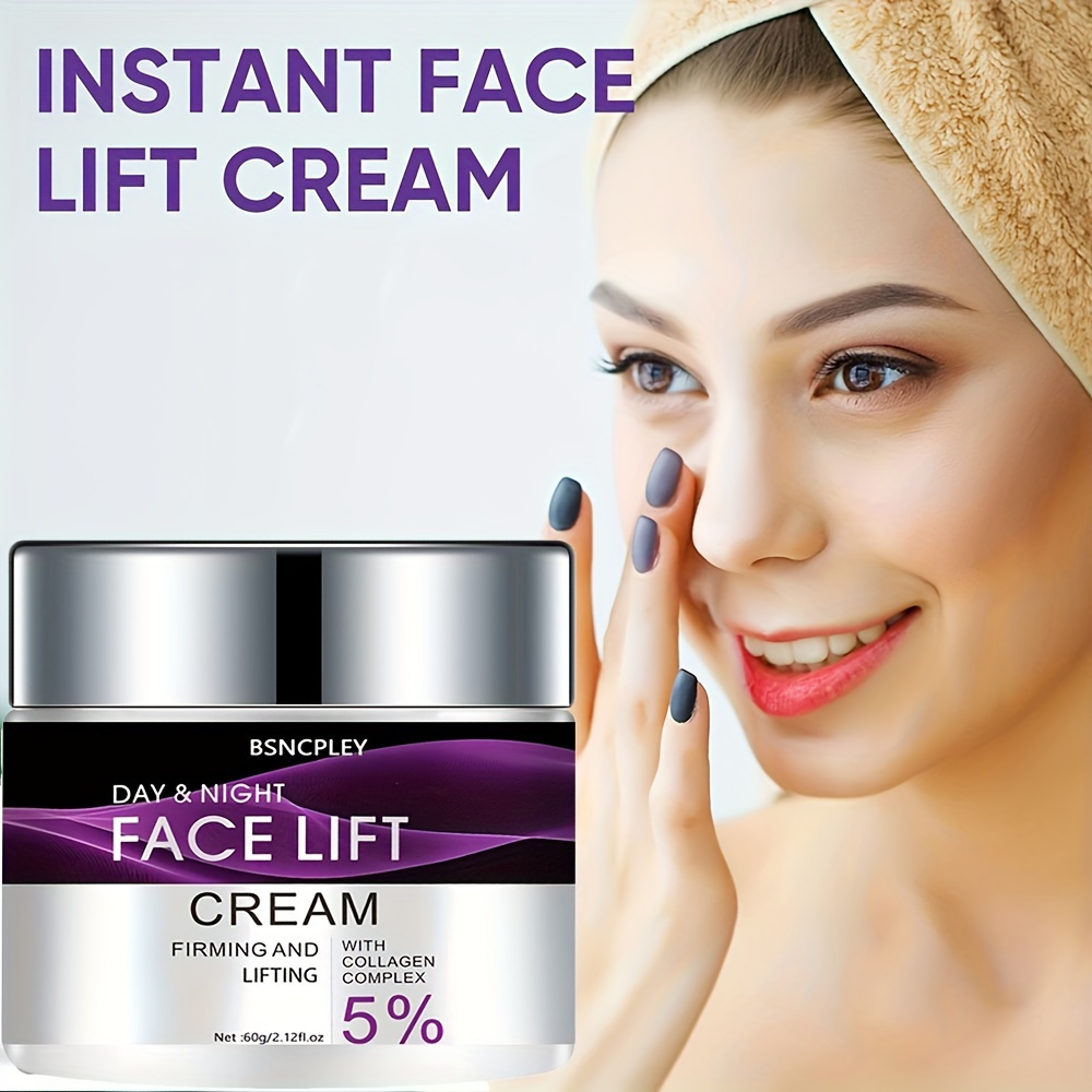 30g/60g Face Lift Cream, Lifting & Firming Cream Instant Formula for Facial, Neck, Chest, Smoothing The Appearance to Hide Saggy Light Beige - Image 4
