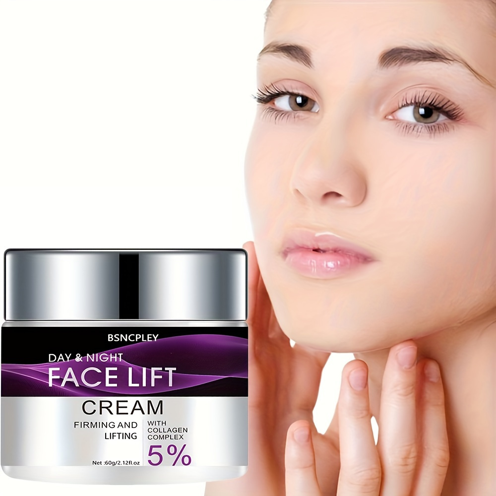 30g/60g Face Lift Cream, Lifting & Firming Cream Instant Formula for Facial, Neck, Chest, Smoothing The Appearance to Hide Saggy Light Beige - Image 2