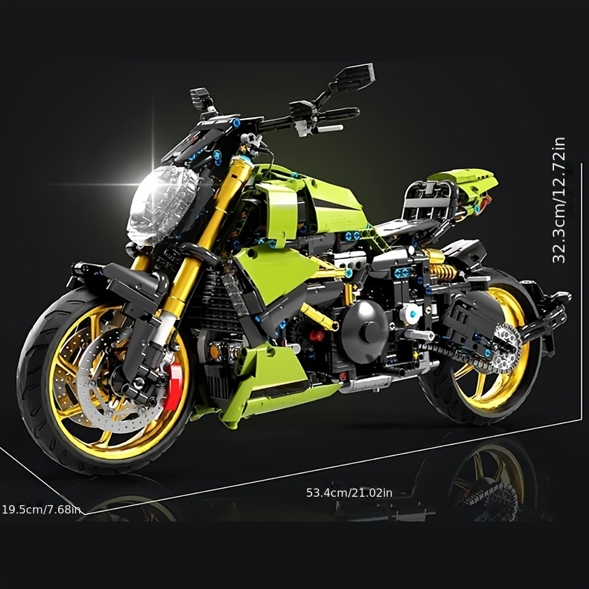1:8 Large Scale Motorcycle Model Diavel Green1260 Lamborghlnl Edition. 1018pcs MOC Building Blocks Challenging Satisfying to Assemble.Doubles As Room Decor Halloween Decorations Clearance Deal - Image 5