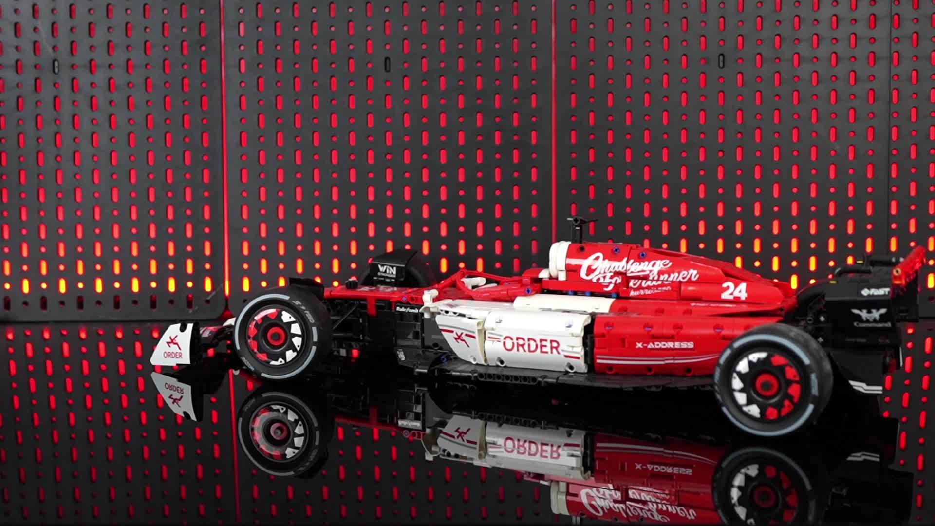 1900 Red And White Super Sports Car Construction Set, Decorative Model Kit, Ideal Present for Couples, Holiday Surprise, Christmas, New Year Gift, Shipped in a Sturdy Color Box - Image 8