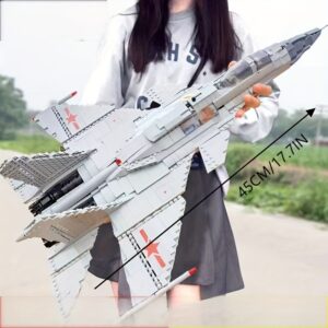 Large Lightning Fighter Aircraft Assembly Model, Comes with 8 Minifigures And 16 Missiles, Hobby Collection Holiday Gift Collection Ornaments