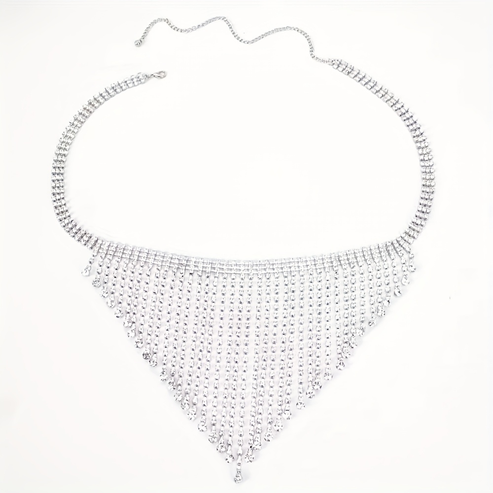 Boho Chic Body Chain Jewelry , Silvery with Sparkling Rhinestone Embellishments , Versatile Accessory for Women , Perfect for Parties & Gifts , Ideal for Spring & Summer , Spring Fashion Accessory - Image 2