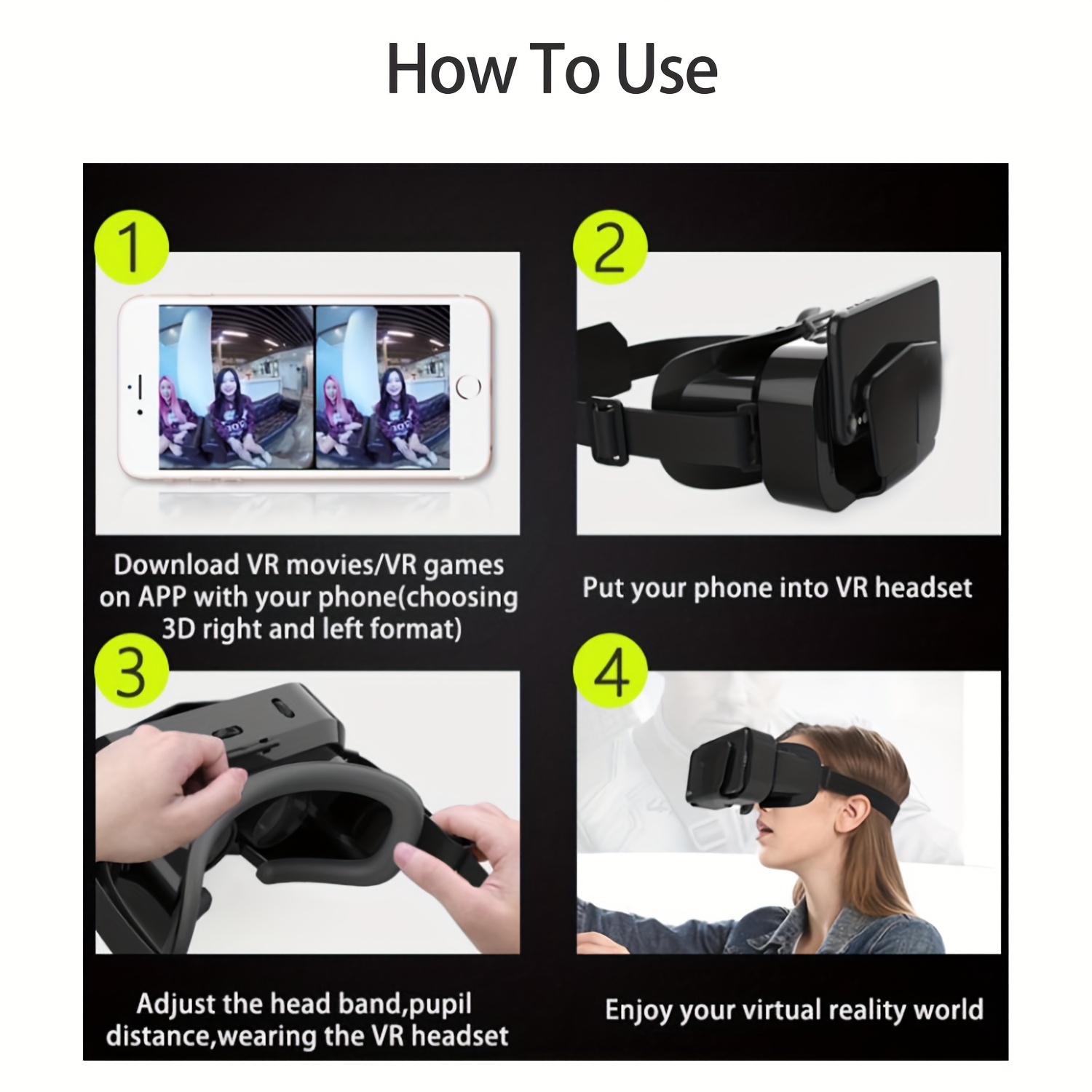 3D VR Headset, Adjustable with HD Big Screen, No Power Needed, Comfortable Nose Pad & Secure Strap Design, Perfect Gift for Holidays Birthdays & Home Entertainment, 1pc - Image 3