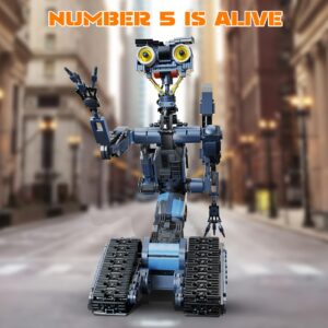 Johnny 5 Robot Building Block Set - Movable, Rotatable Tech-Inspired Robot Model - Collectible Building Blocks for Adults - Compatible with Branded Parts - Halloween And Christmas Gift (1176pcs)