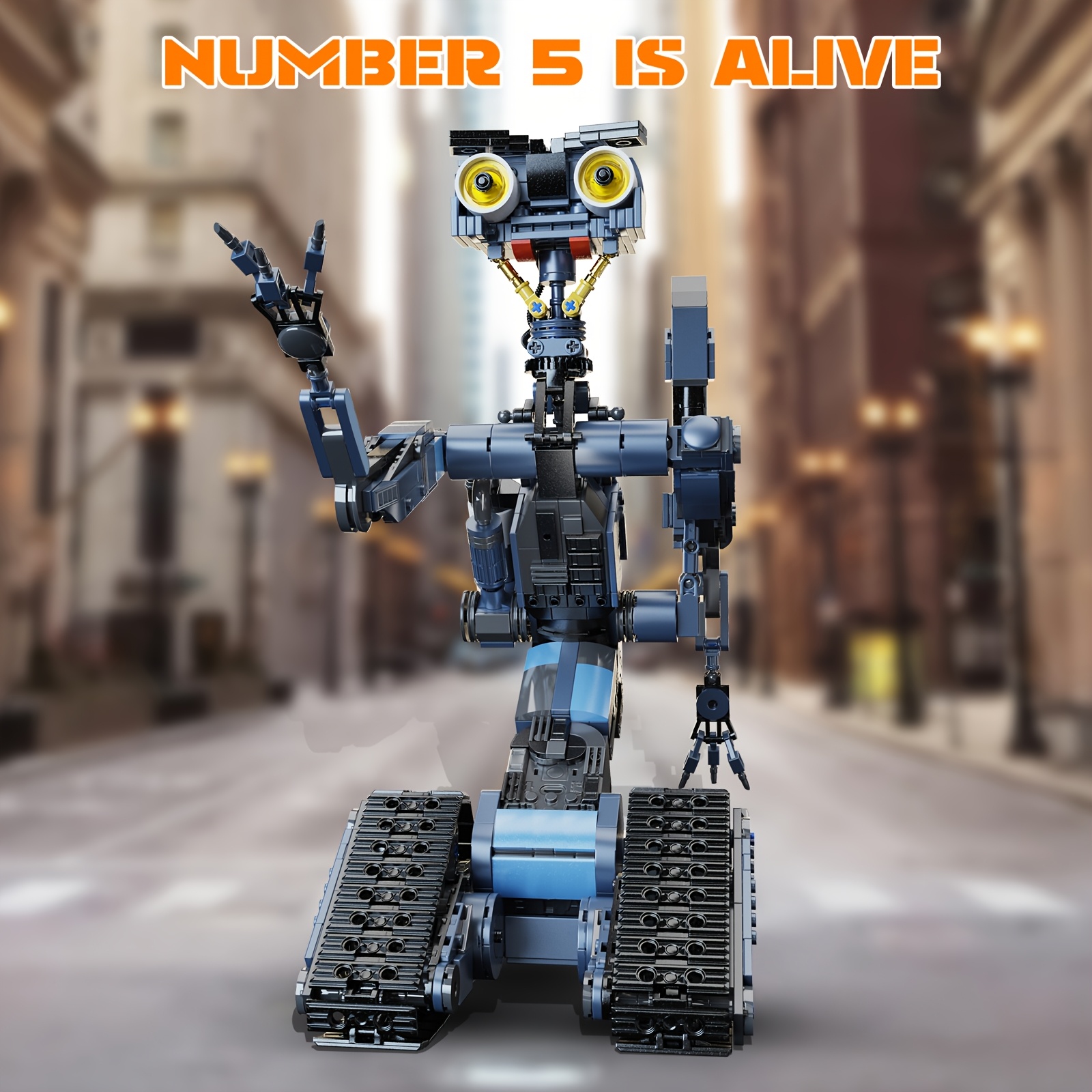 Johnny 5 Robot Building Block Set - Movable, Rotatable Tech-Inspired Robot Model - Collectible Building Blocks for Adults - Compatible with Branded Parts - Halloween And Christmas Gift (1176pcs)