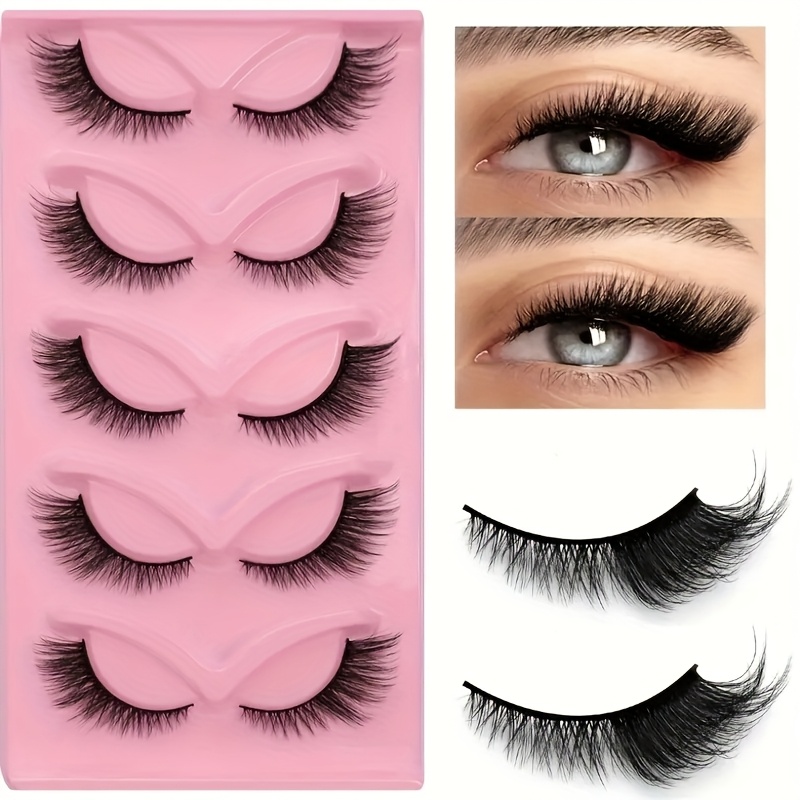 5-Pair Pack (Multipack) Cat Eye False Eyelashes - Thick Volume Lashes Suitable for Carnival, Daily Wear & Washable Lashes - Soft Comfortable for beginners with Fluffy Curl for Dramatic Eye - Image 8