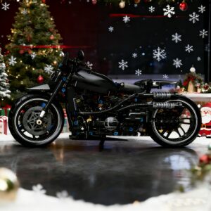 Mechanical Technology, Retro Style Motorcycle, Explosive Modification, Patchwork Block Model, Car Toy